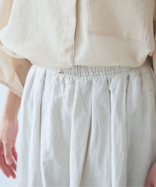 yuni（ユニ　）の「Ccotton/Linen denim wide cocoon パンツ（デニムパンツ・レディース・サックスブルー/ホワイト・FREE）」の22枚目の写真