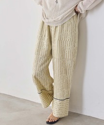 CLOCHE | ストライプフラワーワイドパンツ(その他パンツ)