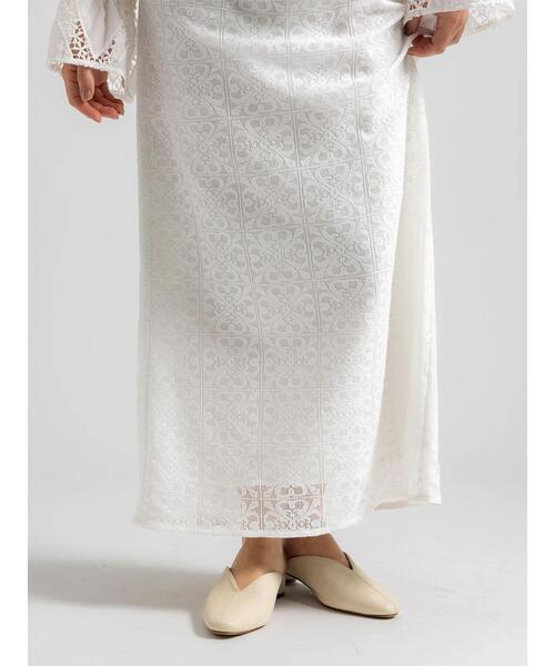 Te chichi（テチチ）の「【Atelier ChouChou】パネルレースナロースカート(セットアップ可)（スカート・レディース・オフホワイト・F）」の6枚目の写真