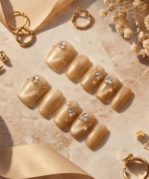 KONVINI（コンビニ）の「【not a nail】水光マグネットデザインショートネイルチップ（ネイルシール/ネイルチップ）」