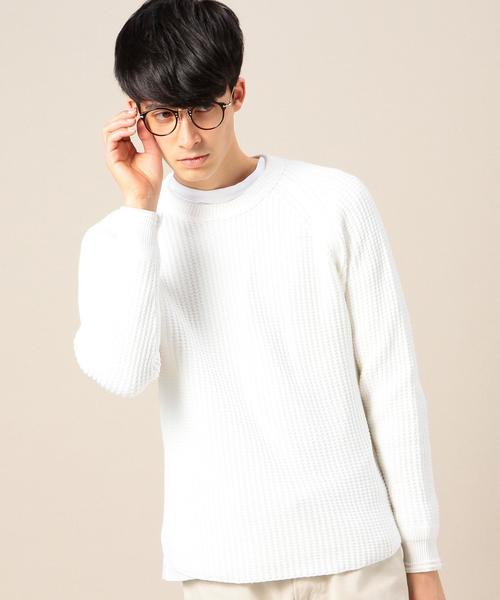 BEAUTY&YOUTH UNITED ARROWS(ビューティーアンドユースユナイテッドアローズ)の「BY コットン ワッフル クルーネック ニット◆(ニット/セーター・メンズ・ホワイト/ブラック/オリーブ・MEDIUM/LARGE/X-LARGE/SMALL)」の2枚目の写真