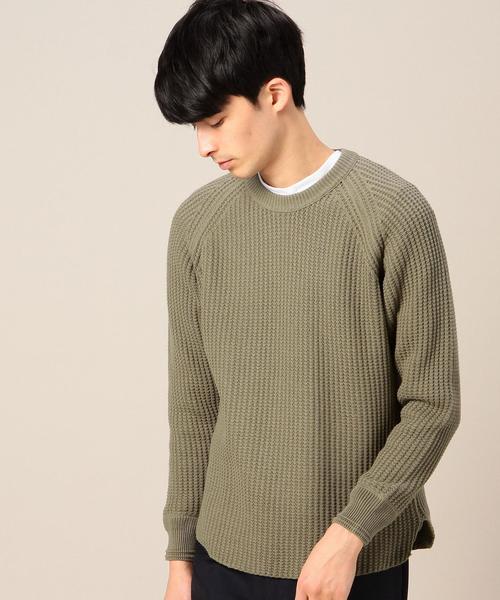 BEAUTY&YOUTH UNITED ARROWS(ビューティーアンドユースユナイテッドアローズ)の「BY コットン ワッフル クルーネック ニット◆(ニット/セーター・メンズ・ホワイト/ブラック/オリーブ・MEDIUM/LARGE/X-LARGE/SMALL)」の3枚目の写真