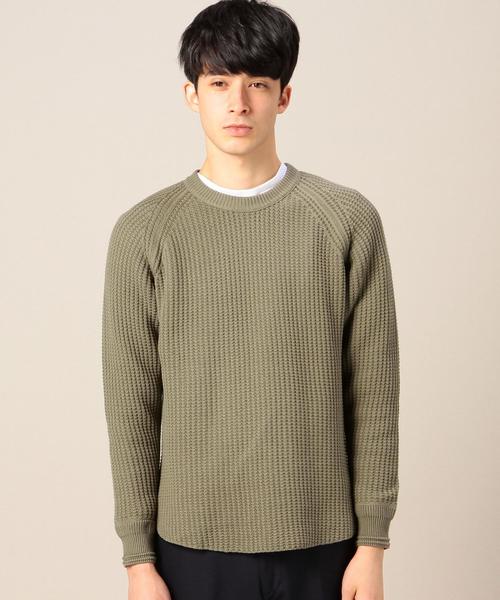 BEAUTY&YOUTH UNITED ARROWS(ビューティーアンドユースユナイテッドアローズ)の「BY コットン ワッフル クルーネック ニット◆(ニット/セーター・メンズ・ホワイト/ブラック/オリーブ・MEDIUM/LARGE/X-LARGE/SMALL)」の5枚目の写真