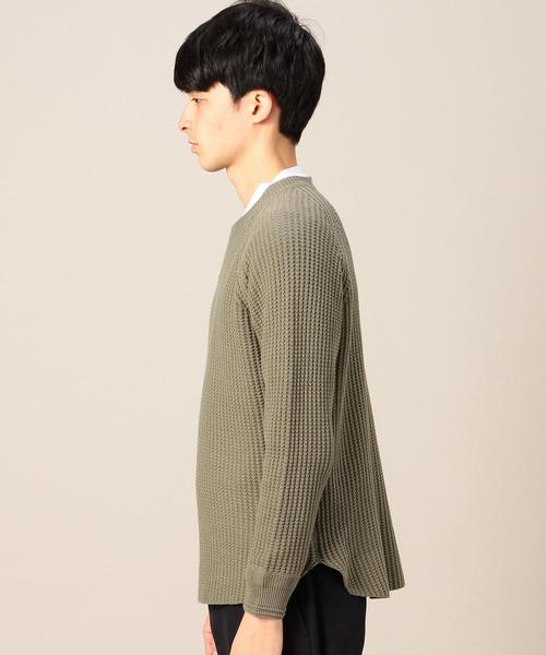 BEAUTY&YOUTH UNITED ARROWS(ビューティーアンドユースユナイテッドアローズ)の「BY コットン ワッフル クルーネック ニット◆(ニット/セーター・メンズ・ホワイト/ブラック/オリーブ・MEDIUM/LARGE/X-LARGE/SMALL)」の6枚目の写真