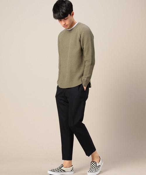 BEAUTY&YOUTH UNITED ARROWS(ビューティーアンドユースユナイテッドアローズ)の「BY コットン ワッフル クルーネック ニット◆(ニット/セーター・メンズ・ホワイト/ブラック/オリーブ・MEDIUM/LARGE/X-LARGE/SMALL)」の7枚目の写真