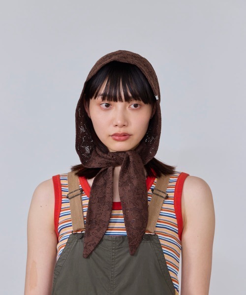 OVERRIDE(オーバーライド)の「OVERRIDE OGC LACE HEADSCARF SG / オーバーライド(ヘアバンド・レディース・ブラウン/ブラック/ライトブルー・57~59cm)」の4枚目の写真