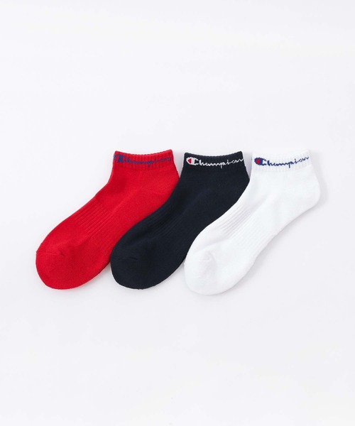 Champion(チャンピオン)の「【3足セット】Champion レディース メンズ スクリプトロゴ 消臭糸使用 足底パイル アーチサポート スニーカー丈 ソックス 92897504(ソックス/靴下・メンズ・ブラック/その他3/その他2・M/S/L)」の3枚目の写真