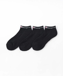 【3足セット】Champion レディース メンズ スクリプトロゴ 消臭糸使用 足底パイル アーチサポート スニーカー丈 ソックス 92897504