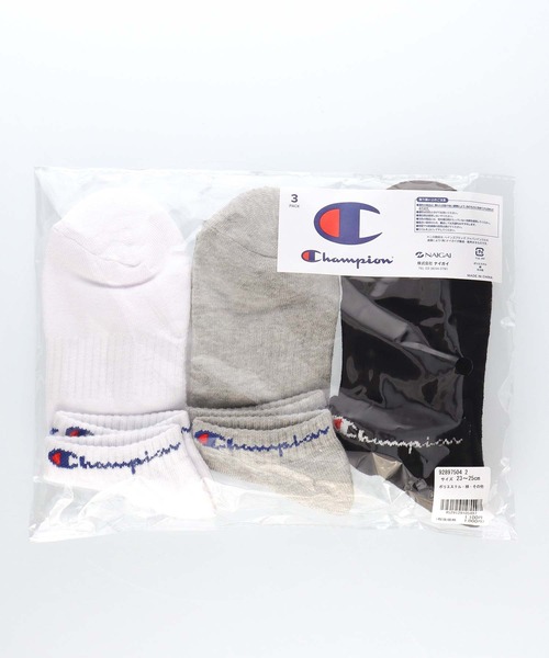 Champion(チャンピオン)の「【3足セット】Champion レディース メンズ スクリプトロゴ 消臭糸使用 足底パイル アーチサポート スニーカー丈 ソックス 92897504(ソックス/靴下・メンズ・ブラック/その他3/その他2・M/S/L)」の17枚目の写真