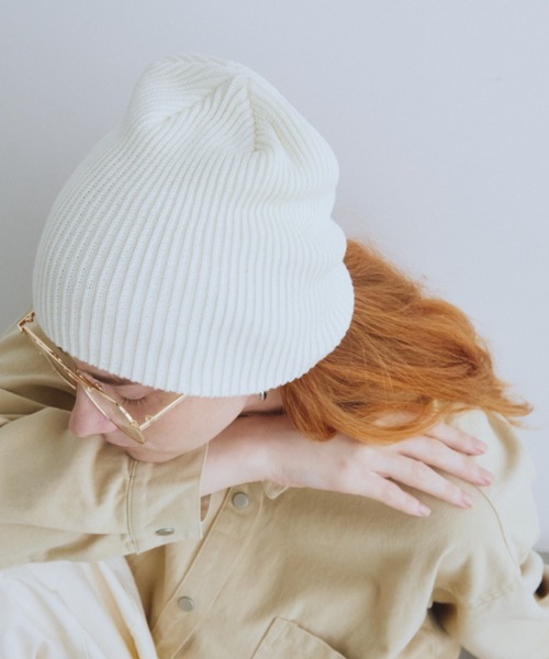 Auntie Rosa Holiday（アンティローザホリデー）の「コットンニットワッチ（ニットキャップ/ビーニー・レディース・ブラック/アイボリー/ベージュ/グレー・FREE）」の12枚目の写真