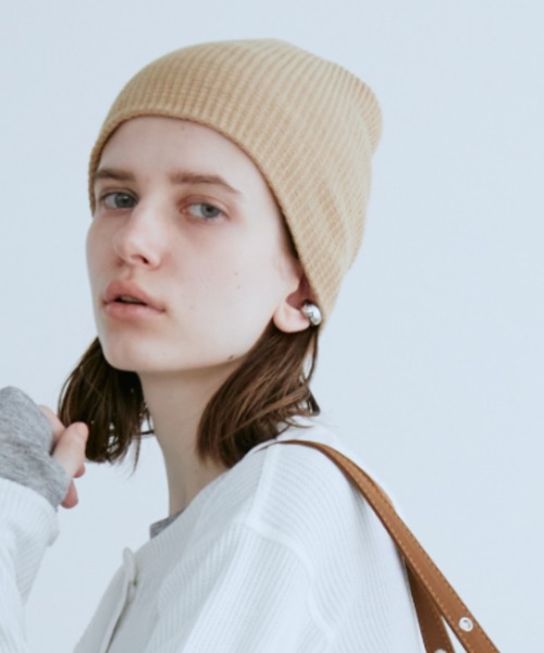 Auntie Rosa Holiday（アンティローザホリデー）の「コットンニットワッチ（ニットキャップ/ビーニー・レディース・ブラック/アイボリー/ベージュ/グレー・FREE）」の19枚目の写真