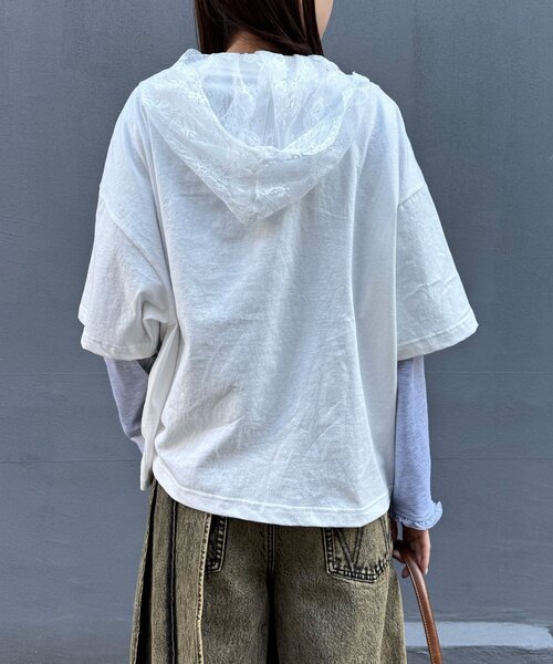 CIAOPANIC(チャオパニック)の「ナイトハウスプリントボックスTシャツ(Tシャツ/カットソー・レディース・ネイビー/ベージュ/ホワイト・FREE)」の14枚目の写真