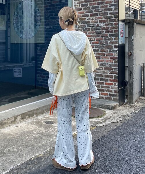 CIAOPANIC（チャオパニック）の「ナイトハウスプリントボックスTシャツ（Tシャツ/カットソー・レディース・ネイビー/ベージュ/ホワイト・FREE）」の13枚目の写真