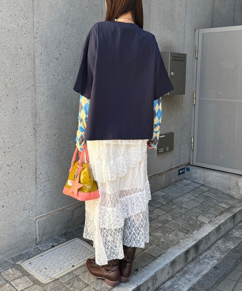 CIAOPANIC（チャオパニック）の「ナイトハウスプリントボックスTシャツ（Tシャツ/カットソー・レディース・ネイビー/ベージュ/ホワイト・FREE）」の22枚目の写真