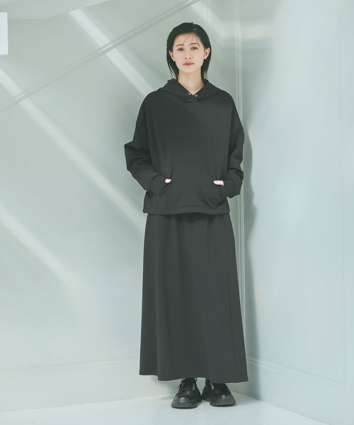 LAKOLE（ラコレ）の「ドロストフレアスカート/ 650491（スカート・レディース・ブラック/サンドグレー/カーキ・LARGE/MEDIUM）」の8枚目の写真