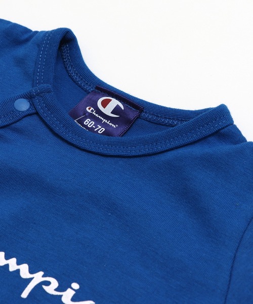 Champion（チャンピオン）の「〈チャンピオン〉脇ライン半袖ミニカバーオール（ロンパース・キッズ・ブルー/クリーム/ブラック・50-60cm/60-70cm）」の7枚目の写真