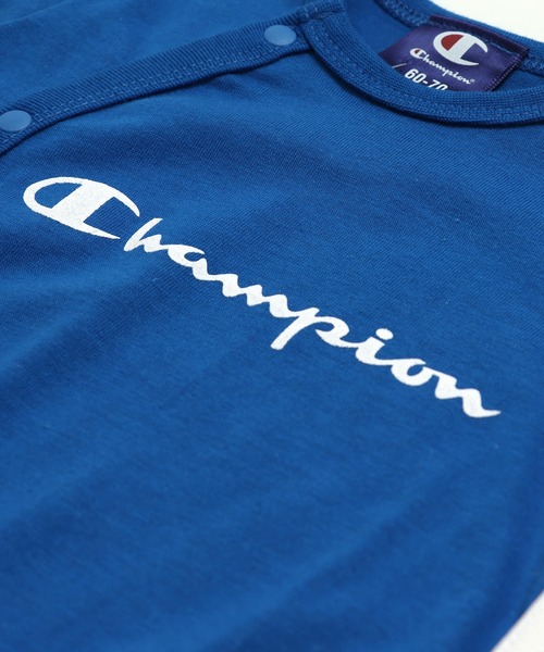 Champion（チャンピオン）の「〈チャンピオン〉脇ライン半袖ミニカバーオール（ロンパース・キッズ・ブルー/クリーム/ブラック・50-60cm/60-70cm）」の9枚目の写真