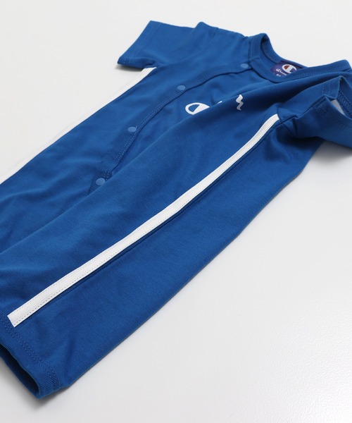 Champion（チャンピオン）の「〈チャンピオン〉脇ライン半袖ミニカバーオール（ロンパース・キッズ・ブルー/クリーム/ブラック・50-60cm/60-70cm）」の10枚目の写真