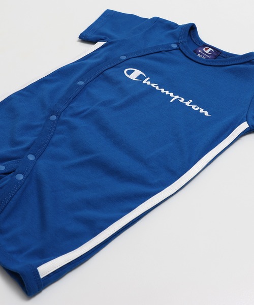 Champion（チャンピオン）の「〈チャンピオン〉脇ライン半袖ミニカバーオール（ロンパース・キッズ・ブルー/クリーム/ブラック・50-60cm/60-70cm）」の12枚目の写真