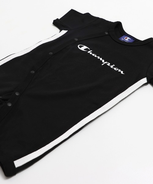 Champion（チャンピオン）の「〈チャンピオン〉脇ライン半袖ミニカバーオール（ロンパース・キッズ・ブルー/クリーム/ブラック・50-60cm/60-70cm）」の14枚目の写真