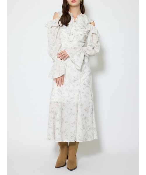 rienda(リエンダ)の「マーメイドフラワーワンピース 春服(ワンピース・レディース・ブルー系その他/ホワイト系その他・SMALL/MEDIUM)」の2枚目の写真