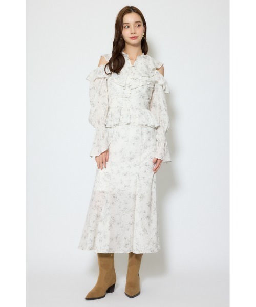 rienda(リエンダ)の「マーメイドフラワーワンピース 春服(ワンピース・レディース・ブルー系その他/ホワイト系その他・SMALL/MEDIUM)」の3枚目の写真
