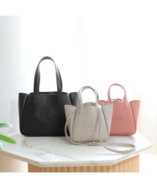 MARY QUANT(マリークワント)の「シュリンクWフェイス 2WAYミニトート(トートバッグ・レディース・ブラック/ピンク/グレー・FREE)」の9枚目の写真