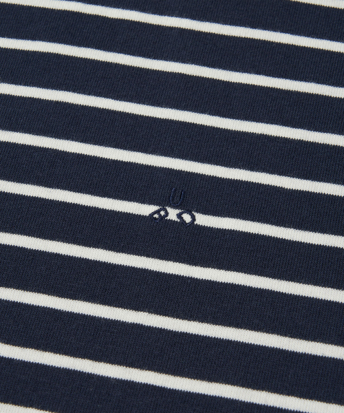URBANDTYPE(アーバンディタイプ)の「パリスストライプロングスリーブポロTシャツ_ダークネイビー(Tシャツ/カットソー・レディース・その他・SMALL/MEDIUM/LARGE/X-LARGE)」の7枚目の写真