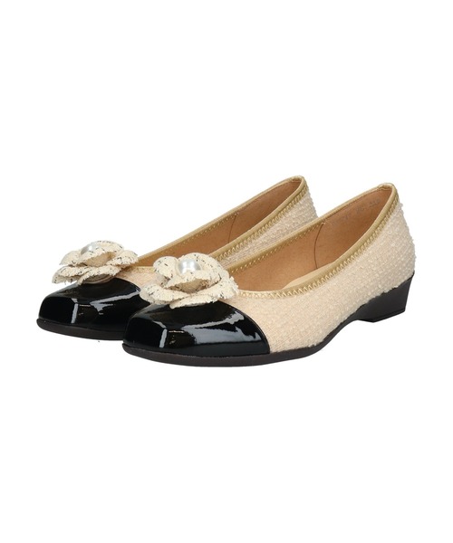 Bridget Birkin(ブリジットバーキン)の「【Bridget Birkin Walk】フラワーパールウォーキングパンプス(565247)(パンプス・レディース・ブラック/ベージュ・22.5/23/23.5/24/24.5)」の3枚目の写真