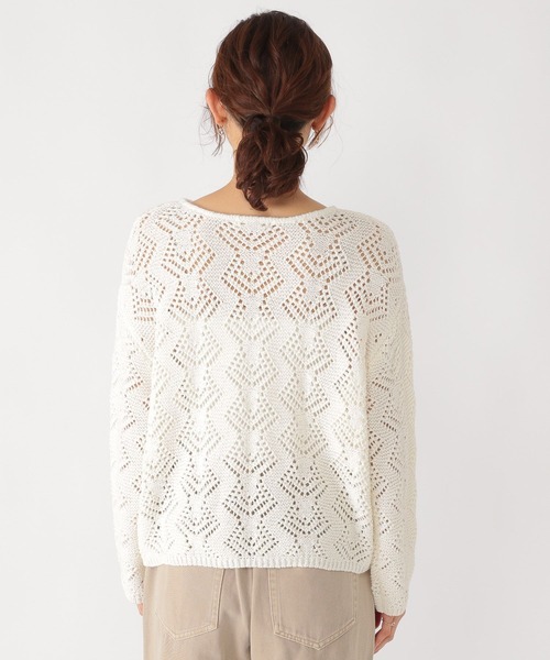 studio CLIP(スタディオクリップ)の「5ゲージブークレ透かし編みニット(ニット/セーター・レディース・ホワイト/スモーク/ベージュ/ライトブルー・FREE)」の22枚目の写真