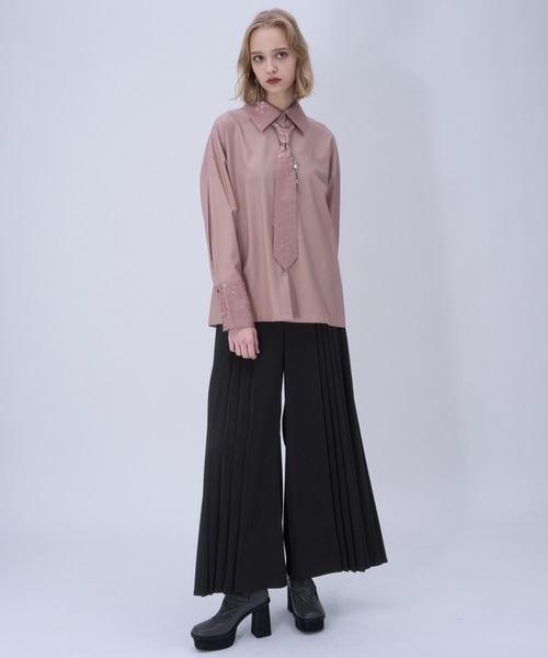 HARE（ハレ）の「サイドプリーツベルトパンツ(HARE)（スラックス・レディース・ホワイト/グレー/ブラック・FREE）」の8枚目の写真