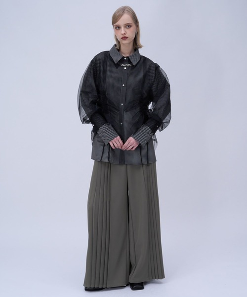 HARE（ハレ）の「サイドプリーツベルトパンツ(HARE)（スラックス・レディース・ホワイト/グレー/ブラック・FREE）」の9枚目の写真