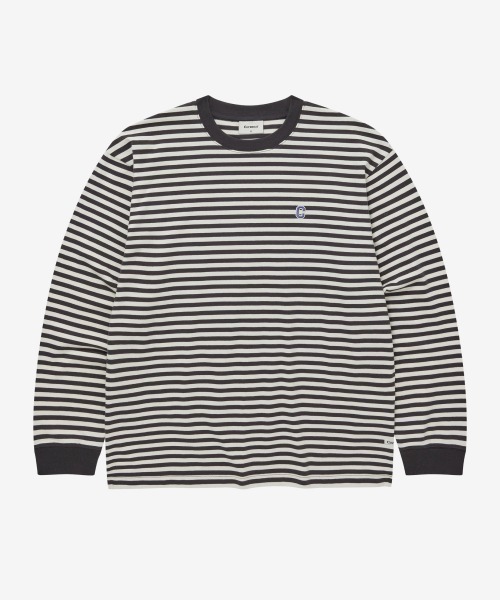 COVERNAT(カバーナット)の「BASIC STRIPE LONG SLEEVE(Tシャツ/カットソー・メンズ・ブラック/チャコールグレー/オレンジ・X-SMALL/SMALL/MEDIUM/LARGE/X-LARGE)」の4枚目の写真