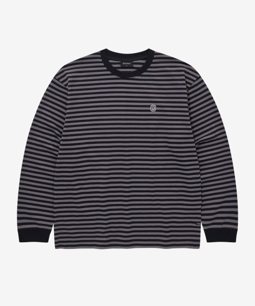 COVERNAT(カバーナット)の「BASIC STRIPE LONG SLEEVE(Tシャツ/カットソー・メンズ・ブラック/チャコールグレー/オレンジ・X-SMALL/SMALL/MEDIUM/LARGE/X-LARGE)」の6枚目の写真