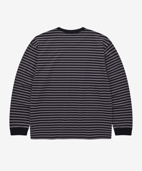 COVERNAT(カバーナット)の「BASIC STRIPE LONG SLEEVE(Tシャツ/カットソー・メンズ・ブラック/チャコールグレー/オレンジ・X-SMALL/SMALL/MEDIUM/LARGE/X-LARGE)」の7枚目の写真