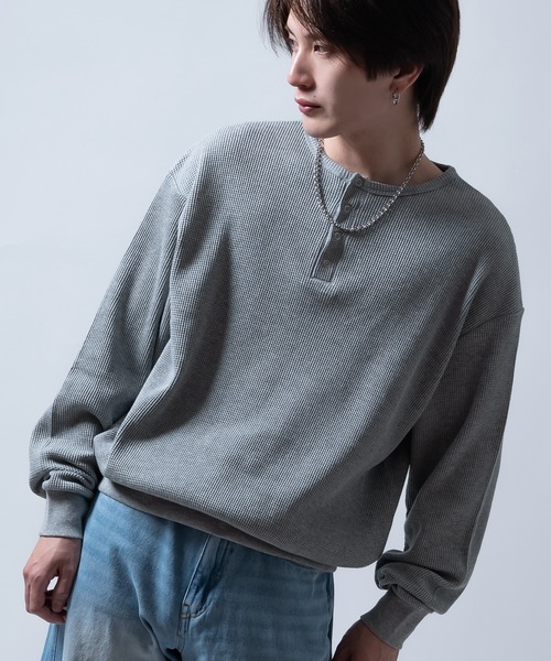 improves（インプローブス）の「ワッフル ヘンリーネック ロンT（Tシャツ/カットソー・メンズ・ブラック系/ブラック/ライトグレー・MEDIUM/LARGE）」の3枚目の写真