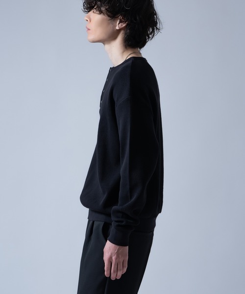 improves（インプローブス）の「ワッフル ヘンリーネック ロンT（Tシャツ/カットソー・メンズ・ブラック系/ブラック/ライトグレー・MEDIUM/LARGE）」の5枚目の写真