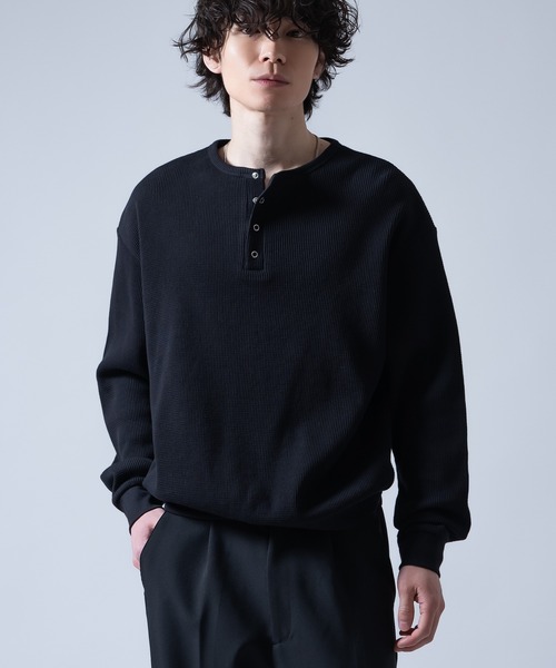 improves（インプローブス）の「ワッフル ヘンリーネック ロンT（Tシャツ/カットソー・メンズ・ブラック系/ブラック/ライトグレー・MEDIUM/LARGE）」の7枚目の写真