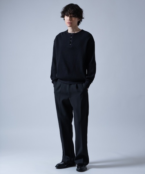 improves（インプローブス）の「ワッフル ヘンリーネック ロンT（Tシャツ/カットソー・メンズ・ブラック系/ブラック/ライトグレー・MEDIUM/LARGE）」の8枚目の写真