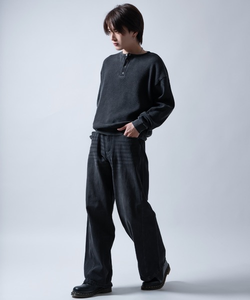 improves（インプローブス）の「ワッフル ヘンリーネック ロンT（Tシャツ/カットソー・メンズ・ブラック系/ブラック/ライトグレー・MEDIUM/LARGE）」の17枚目の写真