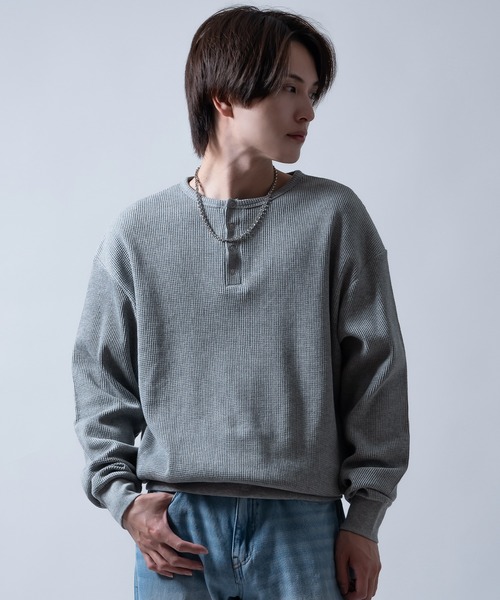 improves（インプローブス）の「ワッフル ヘンリーネック ロンT（Tシャツ/カットソー・メンズ・ブラック系/ブラック/ライトグレー・MEDIUM/LARGE）」の19枚目の写真