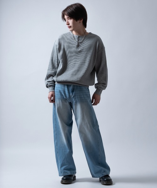 improves（インプローブス）の「ワッフル ヘンリーネック ロンT（Tシャツ/カットソー・メンズ・ブラック系/ブラック/ライトグレー・MEDIUM/LARGE）」の22枚目の写真