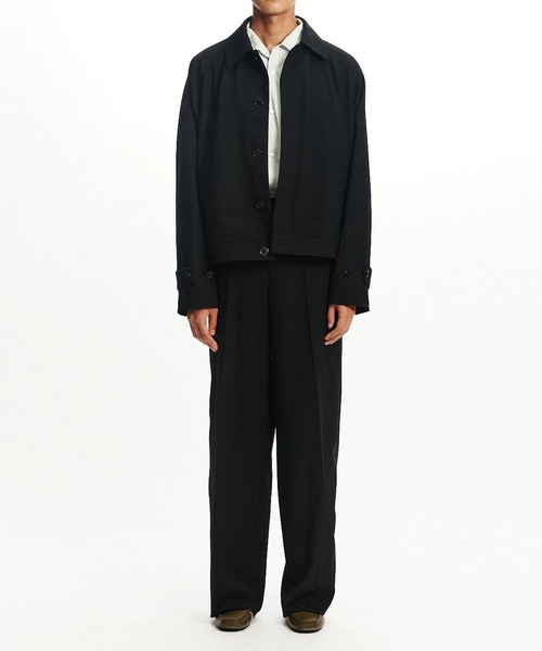 markaware(マーカウェア)の「【MARKAWARE】SERVICE JACKET(3/72アルゼンチンウールトロピカルサバイバルクロス / サービスジャケット)(ブルゾン・メンズ・ベージュ/ブラック・2/3)」の3枚目の写真