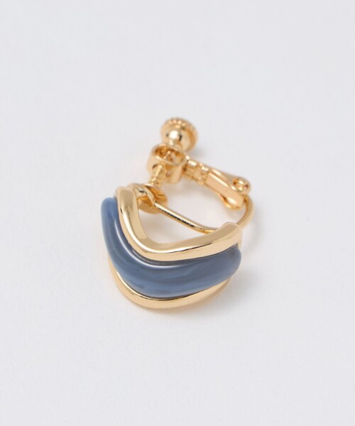 green label relaxing（グリーンレーベルリラクシング）の「メタルフレーム マーブル イヤリング（イヤリング・レディース・グレー系/コバルトブルー/オリーブ・FREE）」の9枚目の写真