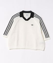 adidas(�A�f�B�_�X)��adidas �A�f�B�_�X W KNIT CROCHET SS POLO �V���[�g�X���[�u KC6490 OFFWHITE(T�V���c/�J�b�g�\�[)