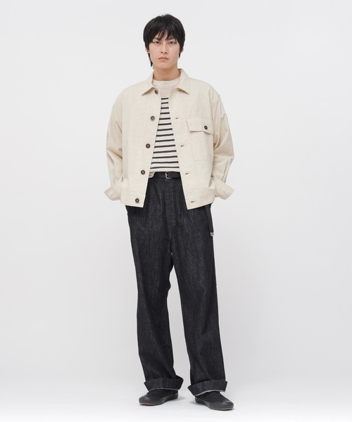 MHL.（エムエイチエル）の「BELGIAN LINEN COTTON PLAINWEAV（ブルゾン・メンズ・カーキ/ナチュラル・MEDIUM/LARGE）」の3枚目の写真