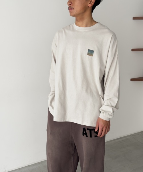 CANAL JEAN(キャナルジーン)の「Twelve12 beach ロングTシャツ(Tシャツ/カットソー・レディース・スミクロ/グレー/ホワイト・LARGE/MEDIUM)」の13枚目の写真