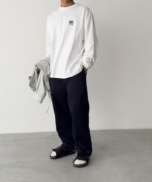 CANAL JEAN(キャナルジーン)の「Twelve12 beach ロングTシャツ(Tシャツ/カットソー・レディース・スミクロ/グレー/ホワイト・LARGE/MEDIUM)」の16枚目の写真