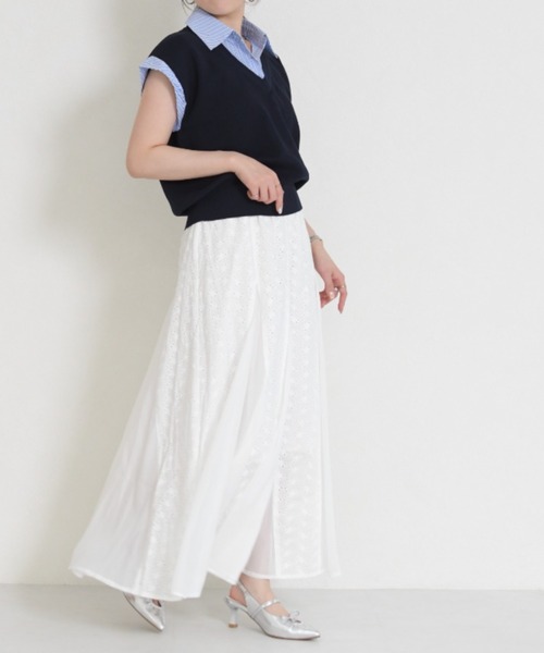 MISCH MASCH(ミッシュマッシュ)の「2026春夏新作 フラワージャガードシアーロングスカート(スカート・レディース・ホワイト・フリ-)」の7枚目の写真