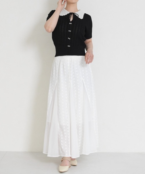 MISCH MASCH(ミッシュマッシュ)の「2026春夏新作 フラワージャガードシアーロングスカート(スカート・レディース・ホワイト・フリ-)」の12枚目の写真